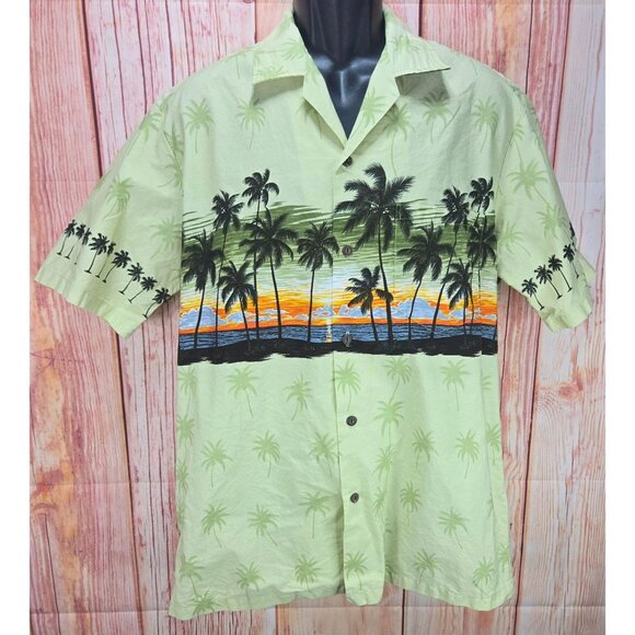 Pacific Legend Mens Hawaiian Button-Up Slim Fit Shirt Short Sleeve XL - Picture 2 of 7
